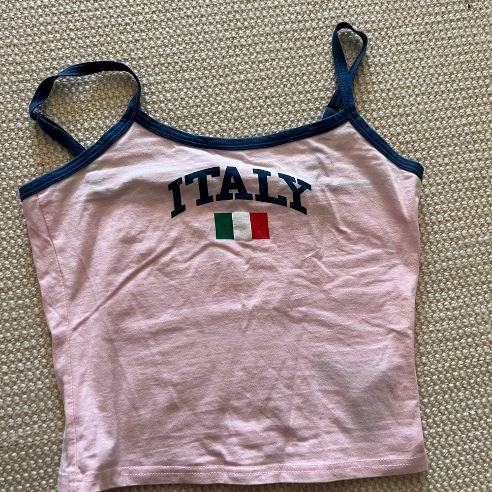 Edikted Pink and Blue Italy Tank Top